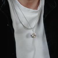 Exklusives Herren Halsketten Set aus 925 Silber mit Rope und Hammered Design robust und elegant Sprezzi Fashion