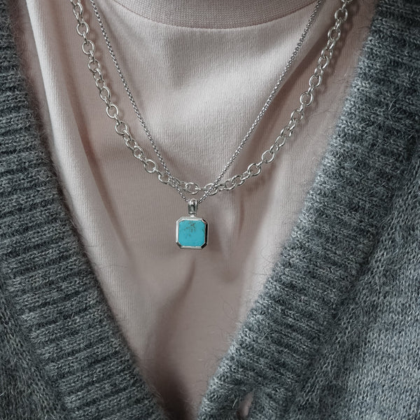 Hochwertige 925 Silber Halskette für Herren im Rolo Chain Design handgemacht Sprezzi Fashion