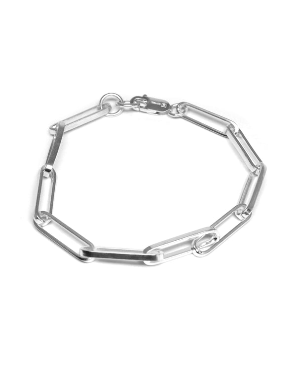 Herren Paperclip Armband aus 925 Sterling Silber mit modernem Design und feinem Glanz Sprezzi Fashion