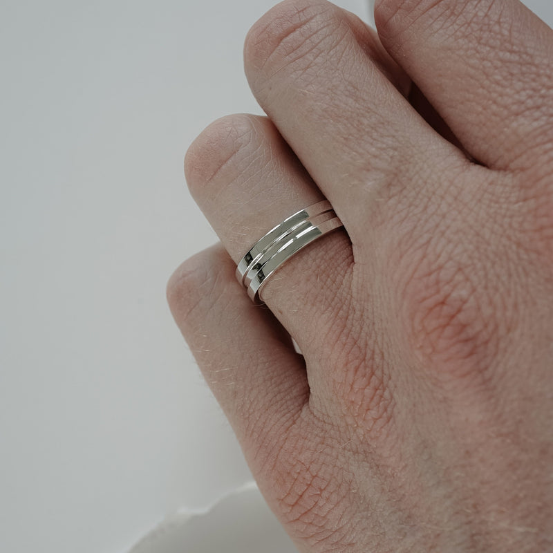 Handgemachter Balance Ring für Herren aus 925 Silber poliert elegantes Schmuckstück Sprezzi Fashion