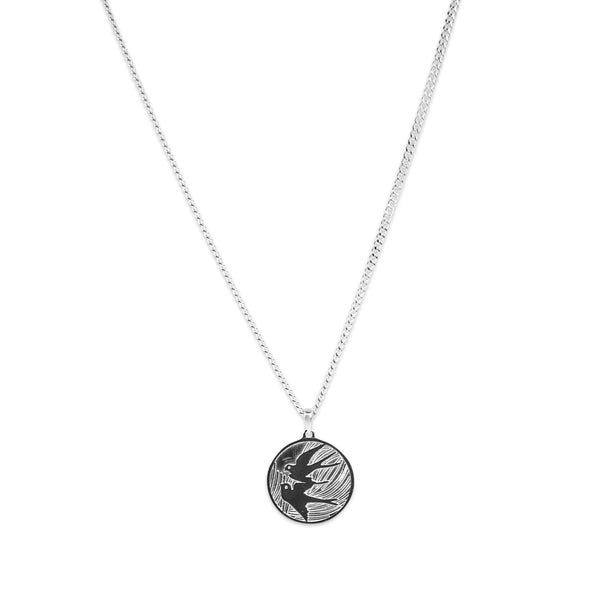 Männer Halskette aus 925 Sterling Silver mit Peace Dove Anhänger handgefertigt stilvoll minimalistisch Sprezzi Fashion