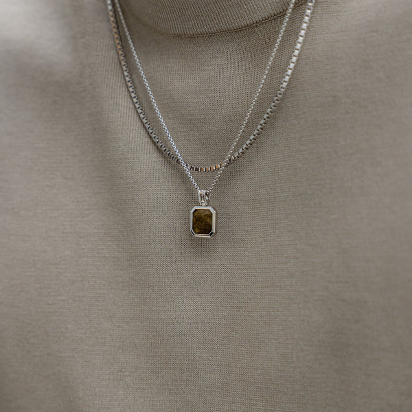 Collier En Argent Massif 925 Maille Chaîne - Occasion, Pendentif Moderniste