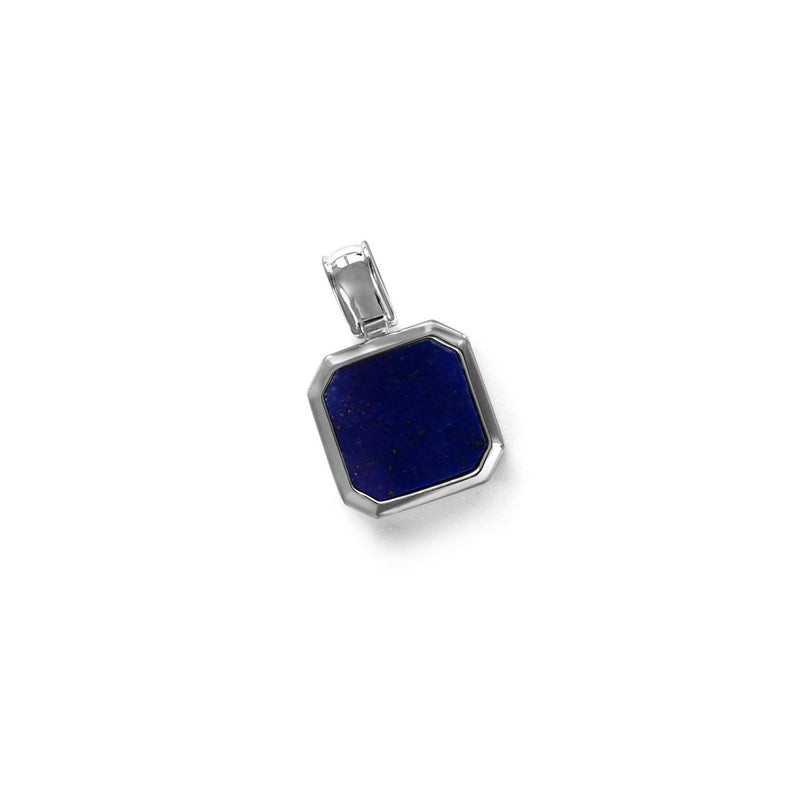 Eleganter Lapis Lazuli Anhaenger aus hochwertigem 925 Sterling Silber mit tiefblauem Naturstein dessen natuerliche Maserung dezente Schimmer erzeugt und ein modernes stilvolles Accessoire entsteht das Maennern individuelle praesente Eleganz und hochwertige Qualitaet bietet Sprezzi Fashion