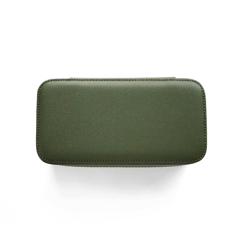 Klassische handgefertigte Uhrenbox aus khaki Leder für 3 Uhren mit weichem Innenfutter Sprezzi Fashion