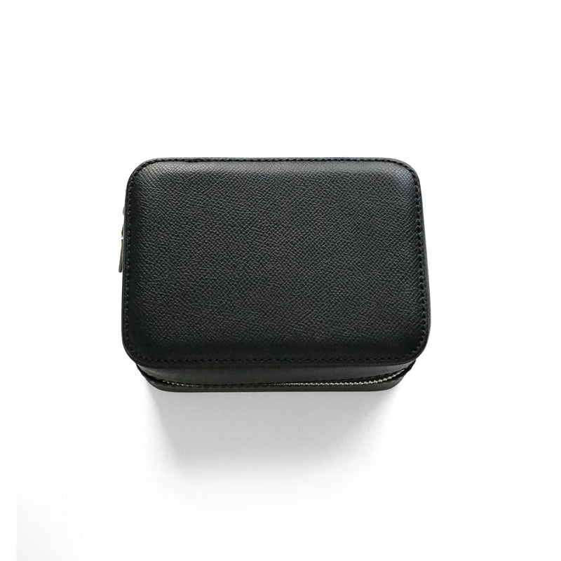 Klassische schwarze Leder Uhrenbox Platz für 2 Uhren inklusive Reisetasche handgefertigt Sprezzi Fashion