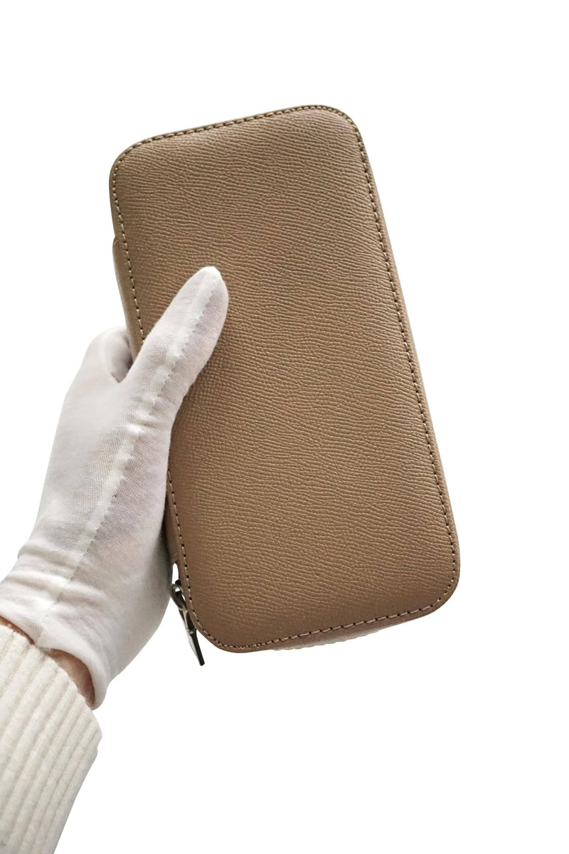 Elegante handgefertigte Leder Uhrenbox in Taupe für 3 Uhren sicher, praktisch und stilvoll Sprezzi Fashion