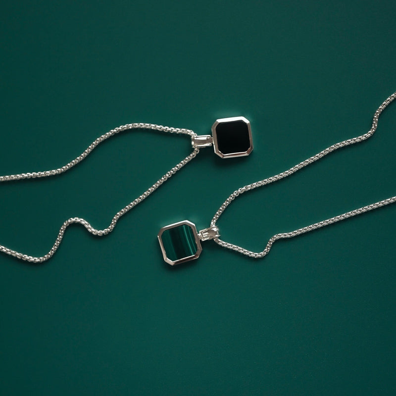 Luxuriöse Malachit Anhänger Kette aus 925 Sterling Silber mit elegantem Glanz perfekt als Geschenk Sprezzi Fashion