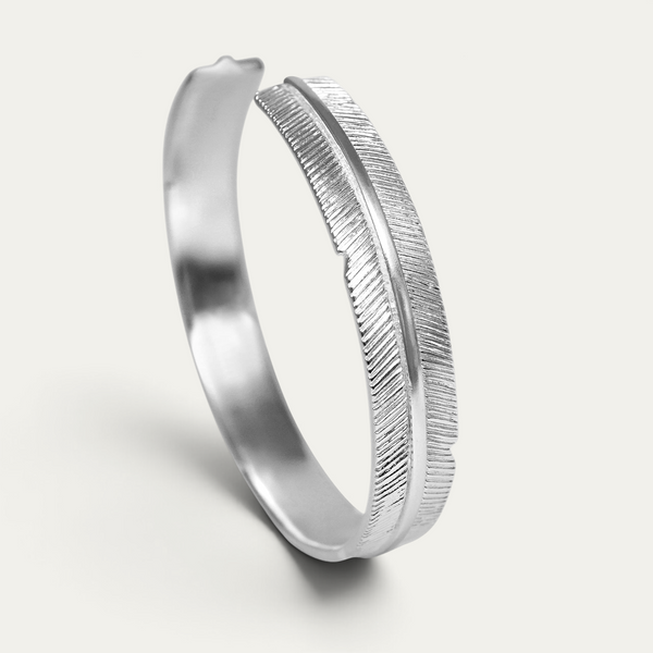 Bracelet Rigide 925 Argent [Plume]