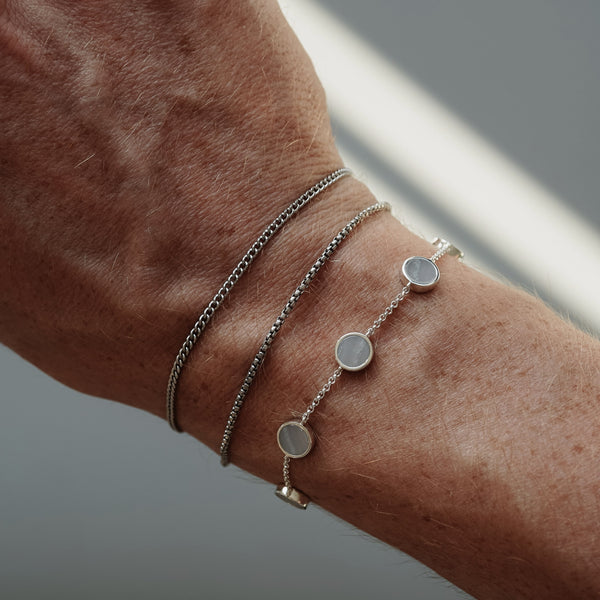 Set aus drei minimalistischen Silber Armbändern aus 925 Sterling Silber handgefertigt Sprezzi Fashion