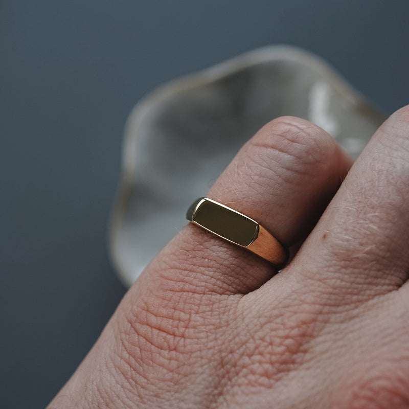 Exklusiver minimalistischer Herrenring mit 18k Vergoldung modern und zeitlos Sprezzi Fashion
