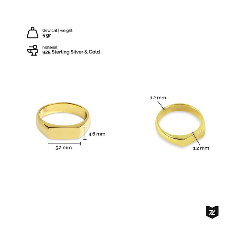 Minimalistischer Herrenring aus 925 Silber und Gold Gewicht 5 Gramm stilvoll und zeitlos Sprezzi Fashion