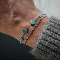 Minimalistisches Silber Armband Set für Herren handgefertigt aus 925 Silber verstellbare Größe perfekt als Geschenk Sprezzi Fashion