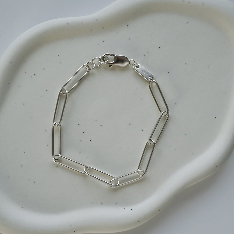 Modernes Paperclip Armband für Herren aus feinem 925 Sterling Silber perfekt für Alltag und Anlass Sprezzi Fashion