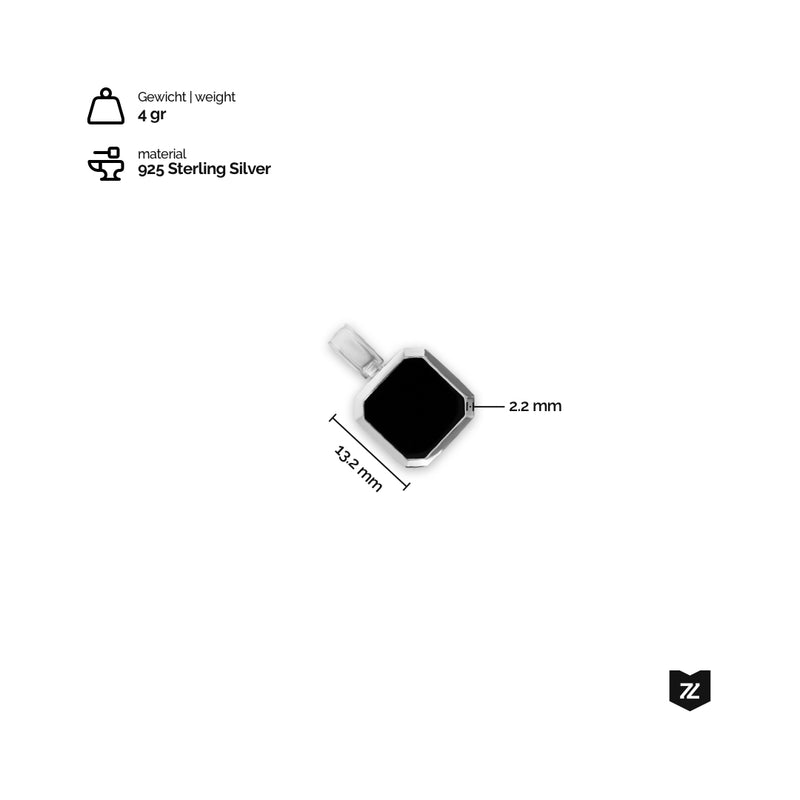 Eleganter Onyx Anhaenger aus 925 Sterling Silber Handgefertigt mit edlem schwarzen Stein Gewicht 4 Gramm Zeitloses Schmuckstueck Sprezzi Fashion