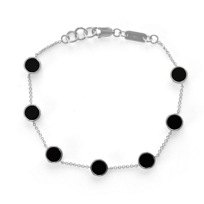 Elegantes Silber Armband für Herren mit Onyx Edelstein hochwertig handgemacht Sprezzi Fashion