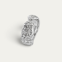 Bague Bande 925 Argent Ouverte [Météorite]