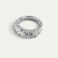 Bandring 925 Silber asymmetrisch [Meteorit]