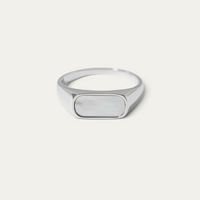 Bague sceau en argent 925 fine avec pierre [Nacre]