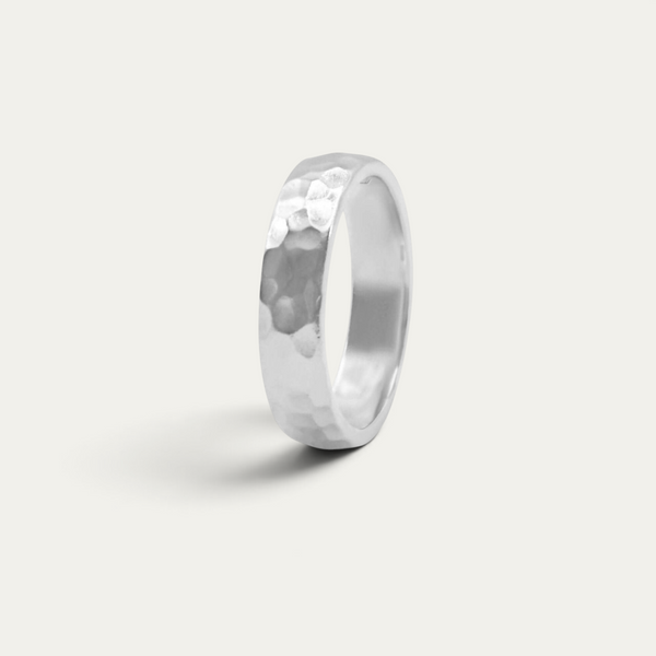 Bague Bande 925 Argent [Martelé]