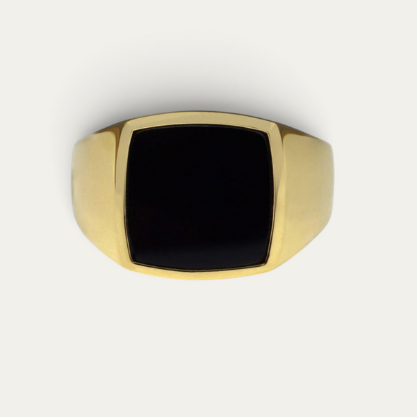 Chevalière Or Avec Pierre Noire [Onyx]