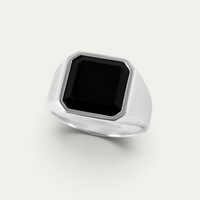Signet Ring 925 Silver With Onyx Stone [Octagonal]