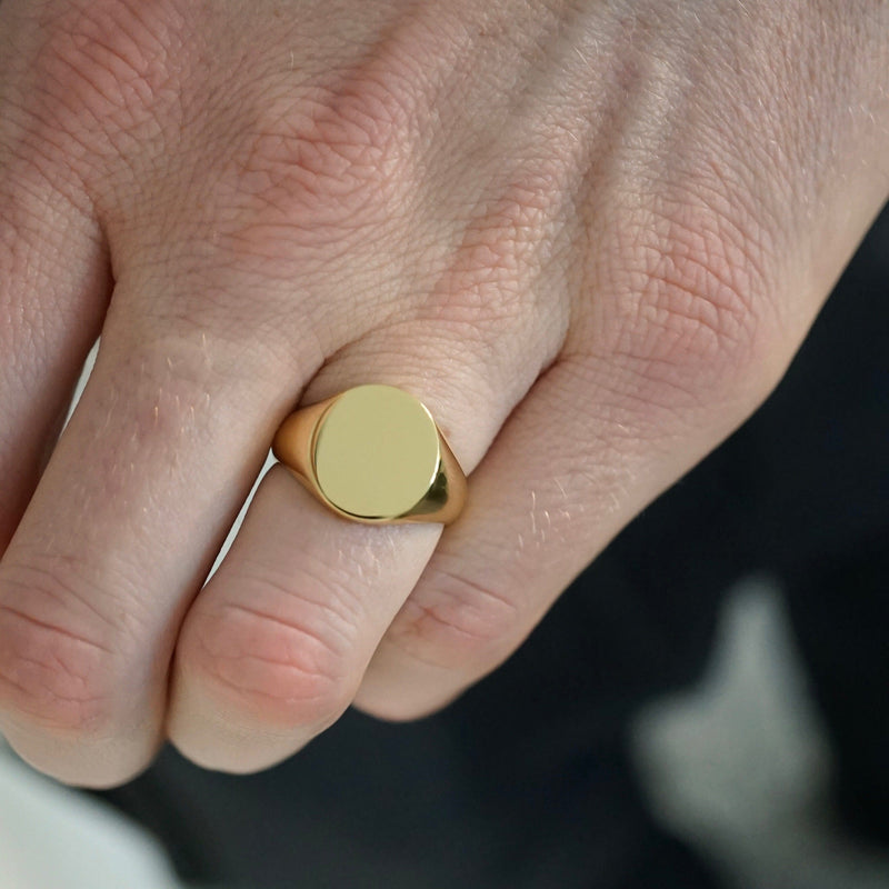 Herrenring mit 18k Echtgold-Vergoldung und polierter Oberfläche aus 925 Silber Sprezzi Fashion