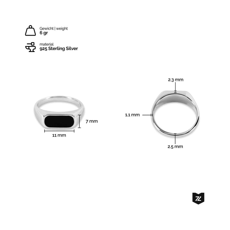 Eleganter Herrenring aus 925 Sterling Silber mit feinem schwarzen Onyx Stein handgefertigt und hochwertig verarbeitet Sprezzi Fashion