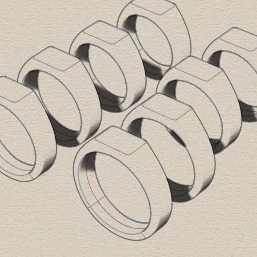 Technische Zeichnung des Ring Raw Thin aus minimalistisches Design von Sprezzi Fashion