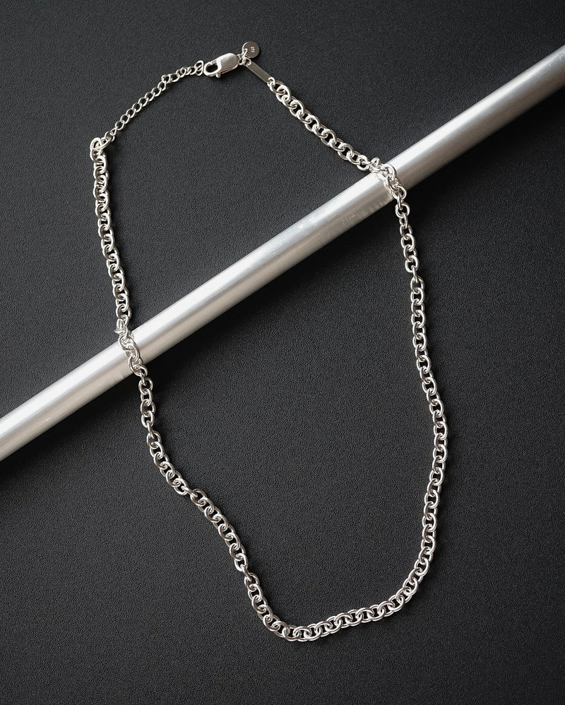 Handmade Silber Rolo Chain Kette für Herren modernes Design Sprezzi Fashion