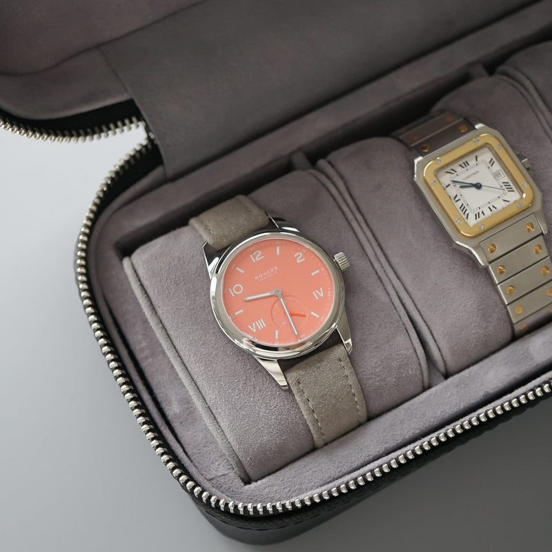 Handgemachte schwarze Leder Uhrenbox für 3 Uhren robust und elegant perfekt für Aufbewahrung Sprezzi Fashion