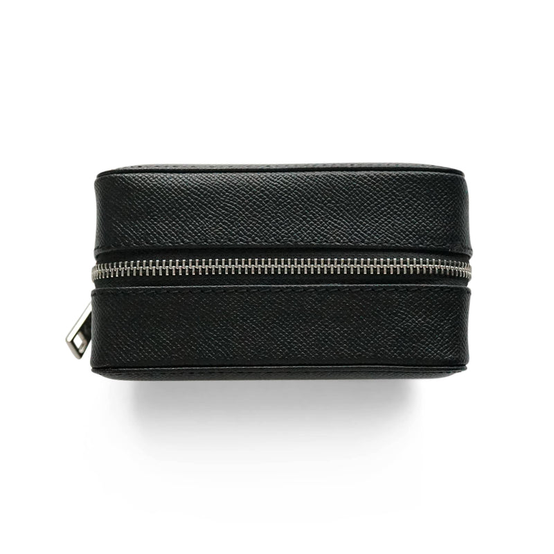 Hochwertige Uhrenbox aus schwarzem Leder Saffiano-Optik für 2 Uhren handgefertigt Sprezzi Fashion