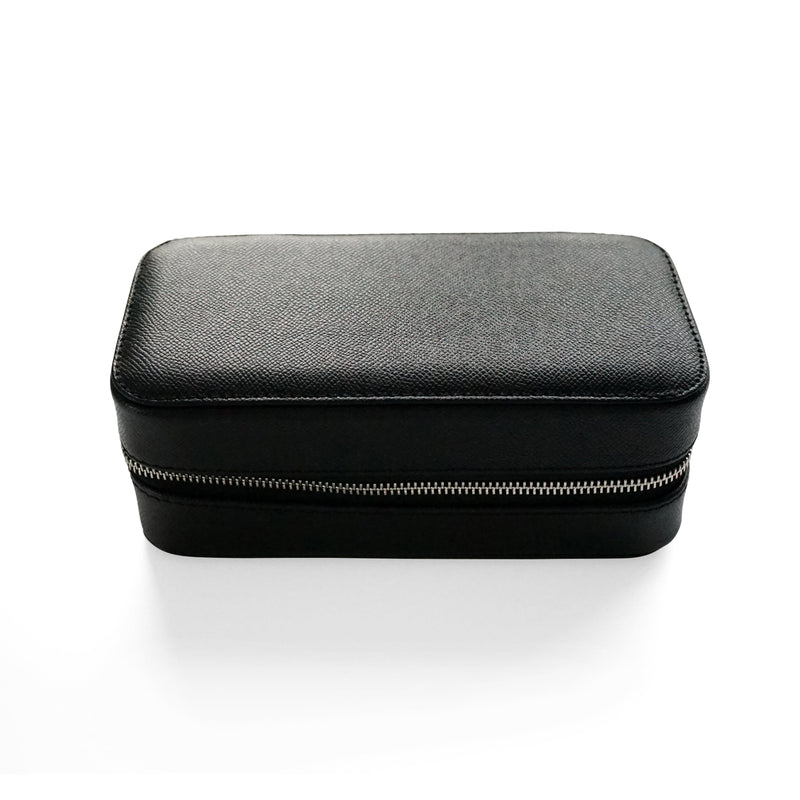 Stabile handgemachte Uhrenbox aus schwarzem Leder für 3 Uhren ideal für Aufbewahrung und Geschenk Sprezzi Fashion