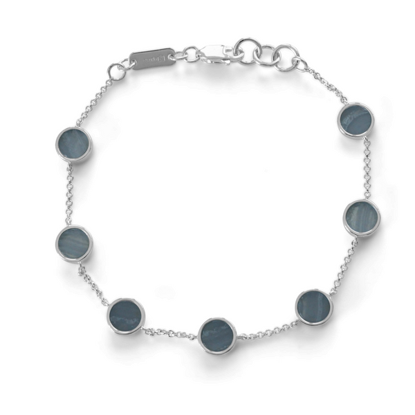 Elegantes Silber Armband mit blauem Edelstein aus 925 Sterling Silber handgefertigt Sprezzi Fashion