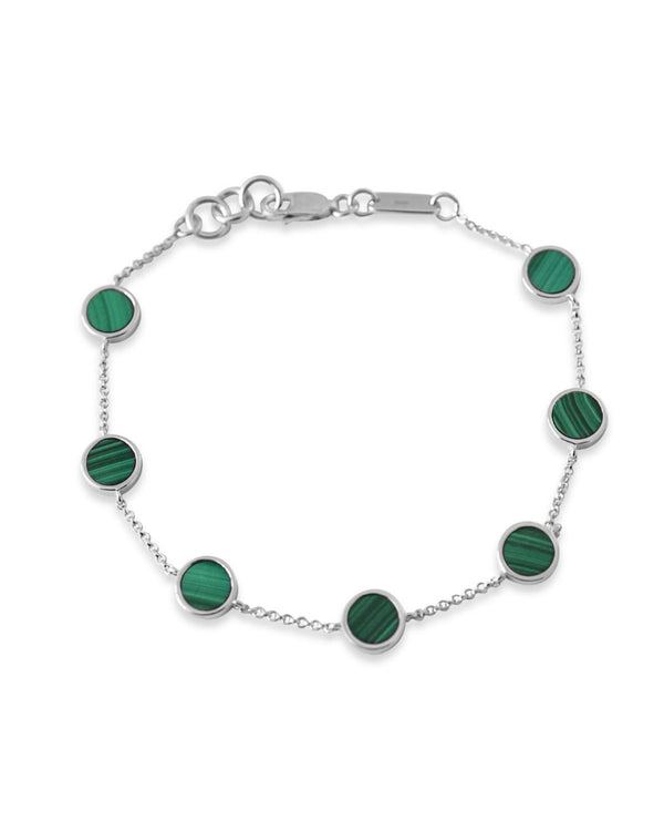 Edles Herren Armband aus 925 Silber mit grünem Malachit Stein Sprezzi Fashion