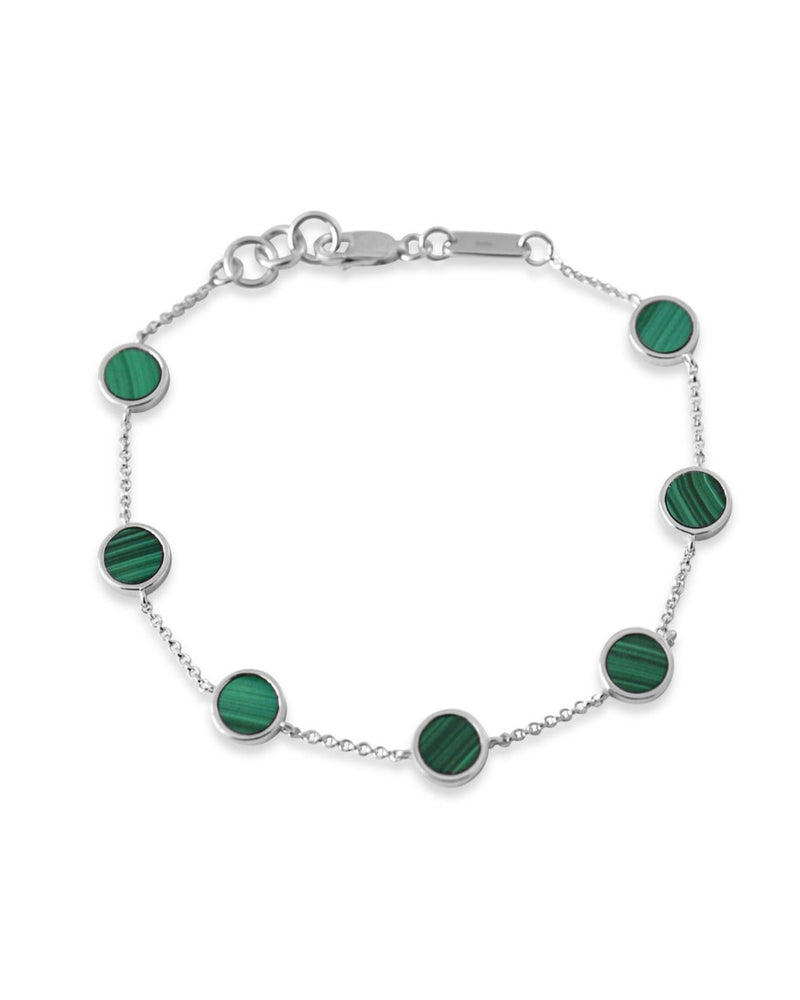 Edles Herren Armband aus 925 Silber mit grünem Malachit Stein Sprezzi Fashion