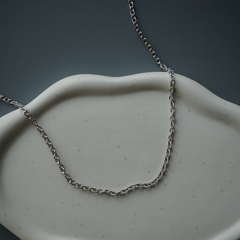 Handmade Silber Rolo Chain Kette für Herren modernes Design Streetwear Style Sprezzi Fashion