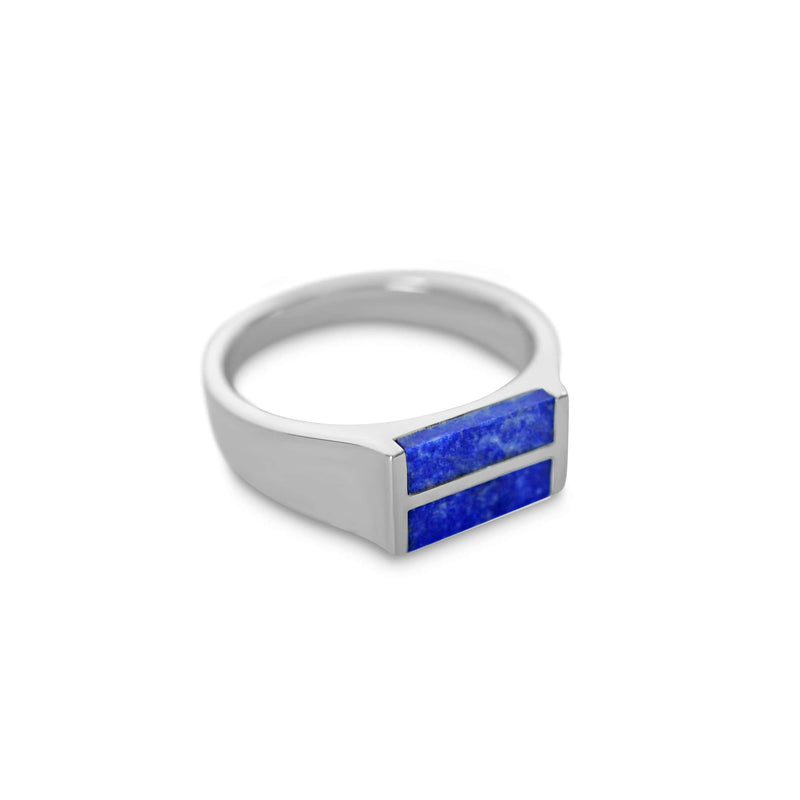 925 Silber Ring mit doppeltem Lapis Stein handgefertigt minimalistisch und edel Sprezzi Fashion