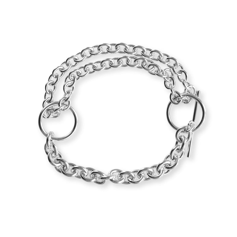 Herren Silber Rolo Armband handgefertigt robust minimalistisch stilvoll für Alltag und besondere Anlässe Sprezzi Fashion