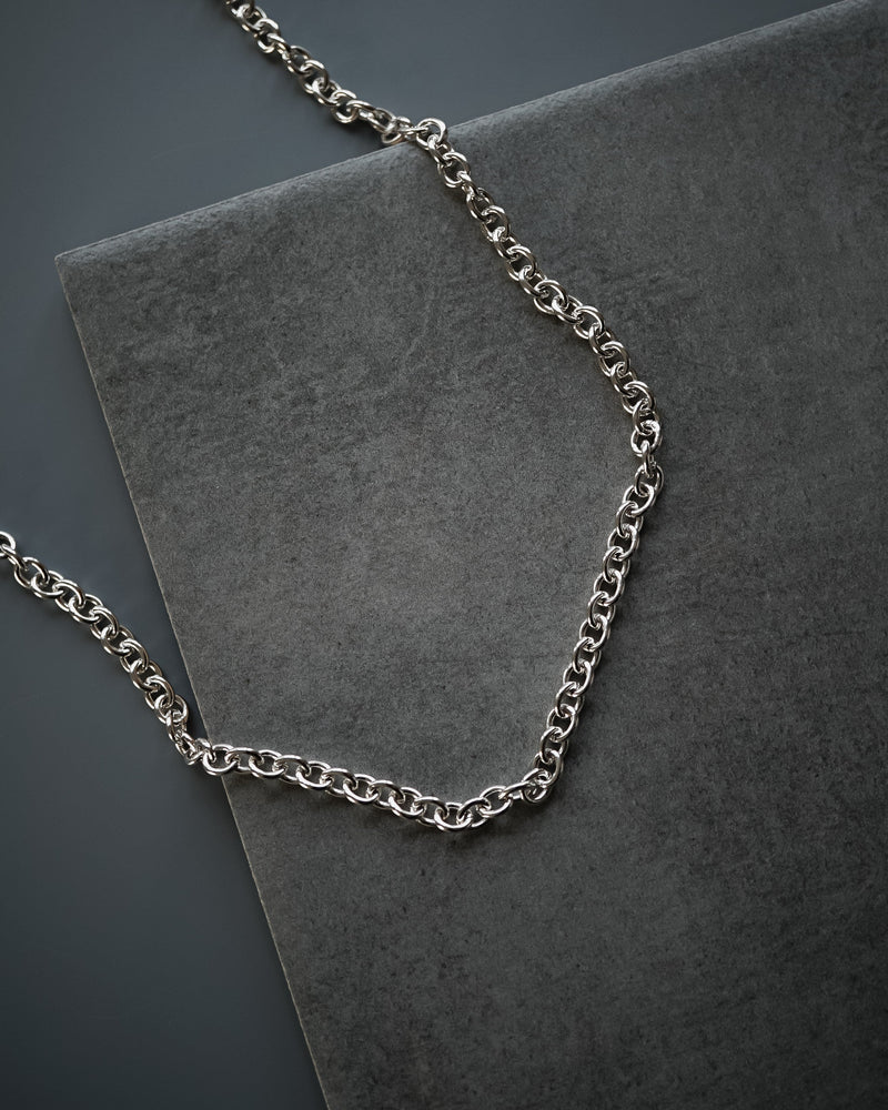 Stylische Silber Rolo Halskette für Herren Streetwear Look handgefertigt Sprezzi Fashion