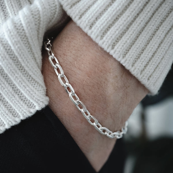 Silber Armband im Toggle Stil perfekt für Herren mit zeitlosem Design Sprezzi Fashion