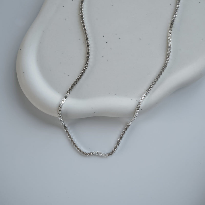 Verstellbare Box Design Silberkette aus 925 Sterling Silber mit hochwertiger Rhodium Beschichtung Sprezzi Fashion