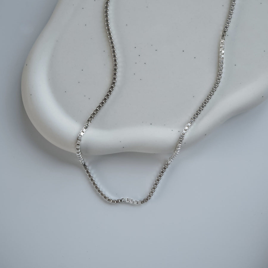 Men's Box Chain Necklace Made Of 925 Silver | Sprezzi Fashion