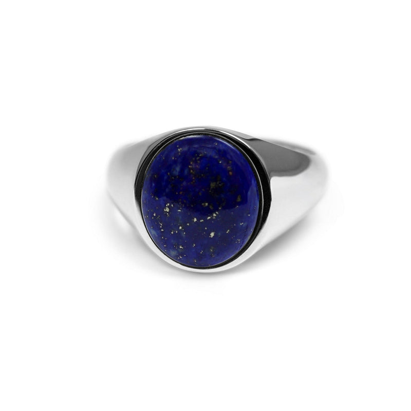 Silber Siegelring mit blauem Lapislazuli Stein für Männer aus 925 Sterling Silver Sprezzi Fashion