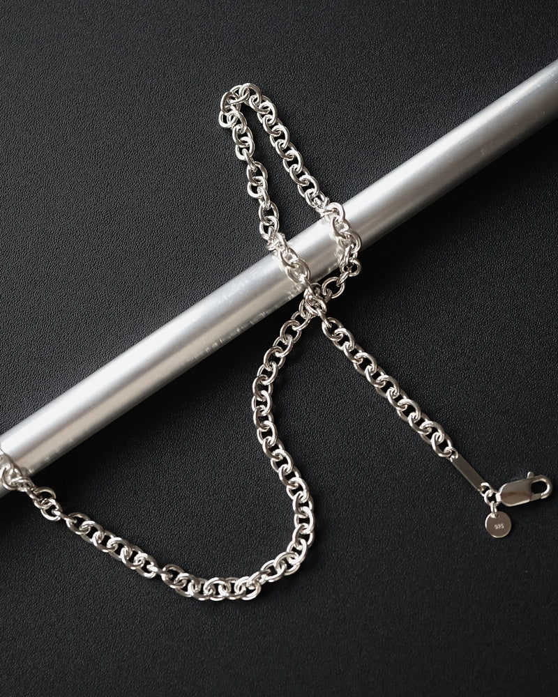 Streetwear Rolo Chain Halskette aus 925 Silber handgefertigt für Herren Sprezzi Fashion