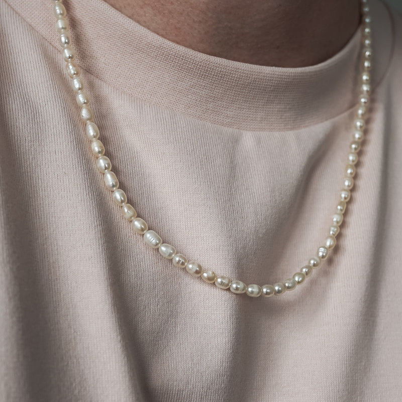 Feine Süßwasserperlen Halskette für Damen mit hochwertigem 925 Silber Verschluss Sprezzi Fashion