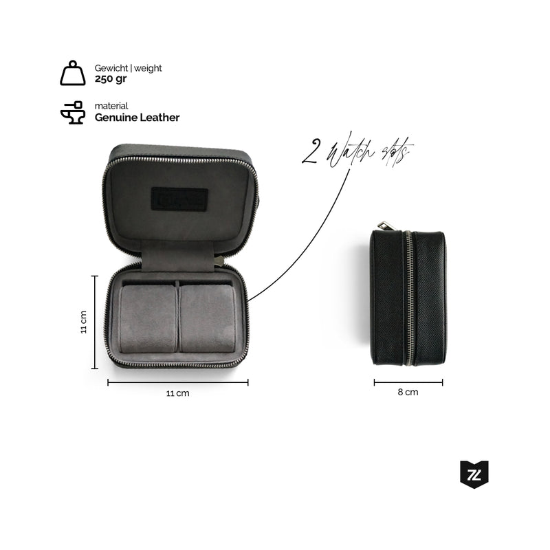 Handgefertigte Uhrenbox Gewicht 250 Gramm Platz für 2 Uhren stilvolles Design Sprezzi Fashion