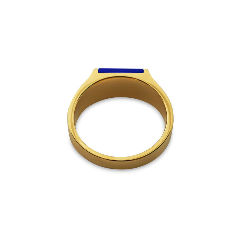 18k Gold Ring mit doppeltem Lapis Stein minimalistisch handgefertigt modern Sprezzi Fashion