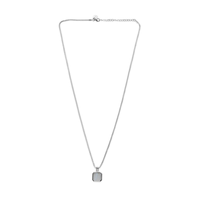 Verstellbare Silberkette mit blauem Aquamarin Anhänger handgefertigt Sprezzi Fashion