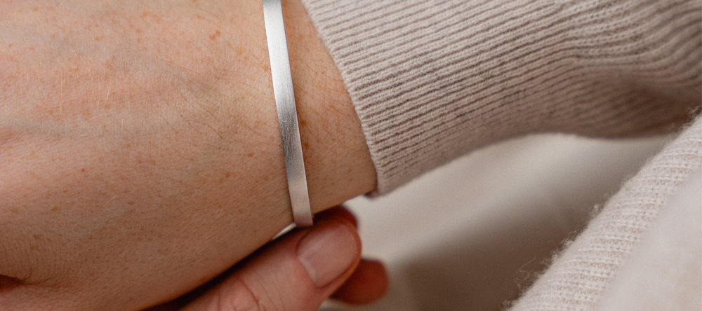 Minimalistischer Silber Armreif für Männer