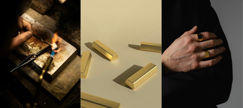 Herrenschmuck Gold handgemacht Goldringe Siegelring